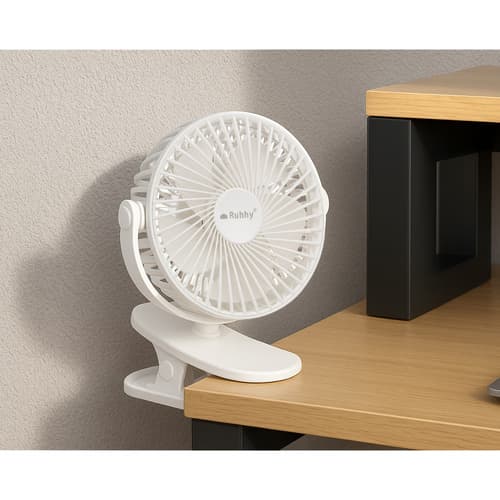 Brezžični namizni ventilator Ruhhy 25566, bel, s sponko 5