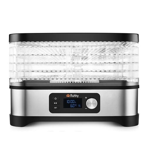 RUHHY Sušilnik živil 5 pladnjev, 10 L, LCD, timer 72h 7