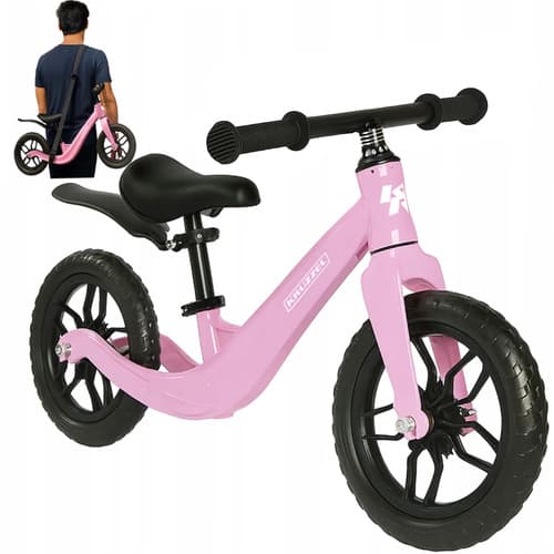 KRUZZEL Balančni kolo za otroke, roza, 12" kolesa