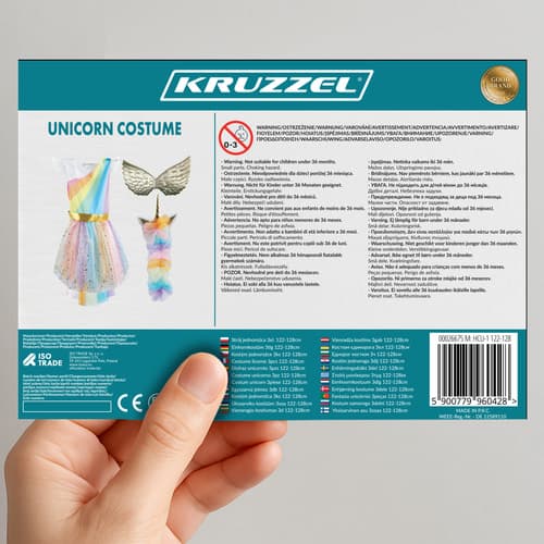 Kostum samoroga 3-delni 122-128cm KRUZZEL 26675 3