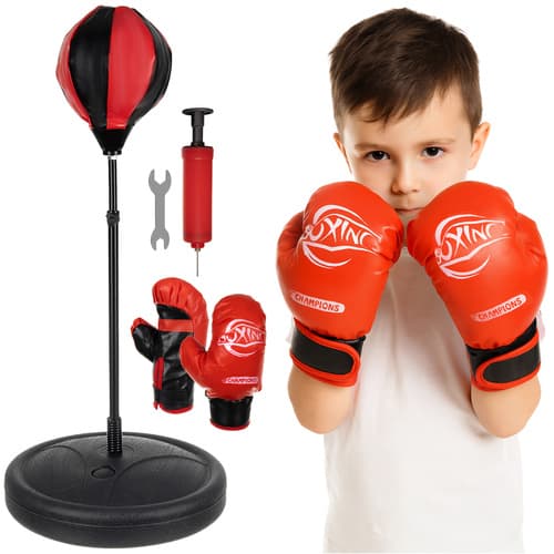 Otroški boks set: boksarska vreča, hruška, rokavice + tlačilka