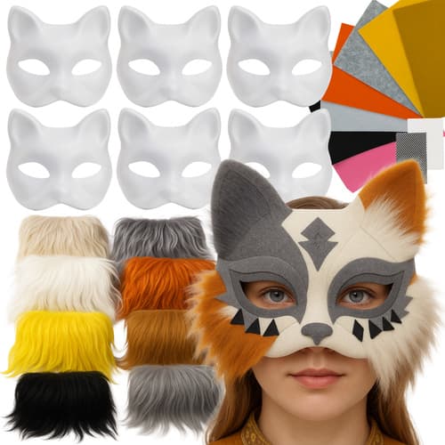 Mačke DIY maske za ustvarjanje, 6 kosov + dodatki MAALEO