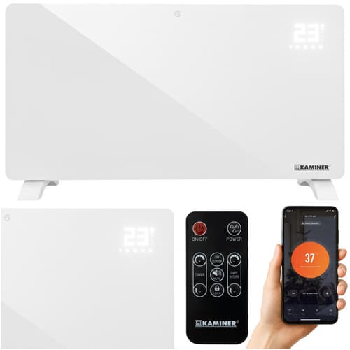 Kaminer Zelva stekleni grelnik, 2300-2500W, WiFi, pilot