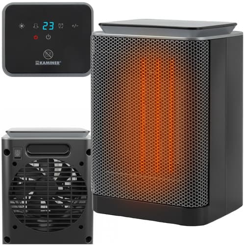 Kaminer Lumini Grey keramični grelnik zraka 1500W, LED, termostat, časovnik
