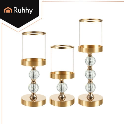 Svečnik – lampion RUHHY 26487, set 3 kos., zlat 5