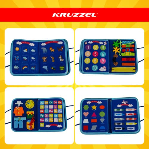 KRUZZEL Senzorična knjižica "Enorogec", modra 4