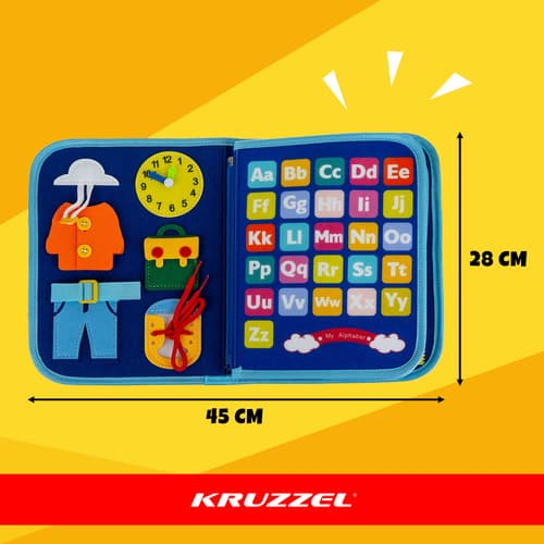KRUZZEL Senzorična knjižica "Enorogec", modra 2