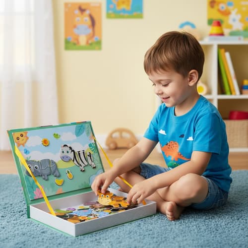 ISO TRADE Magnenta puzzel - Živali 3