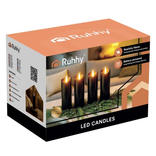 LED sveče RUHHY, 12 kosov, 15 cm, topla bela 2