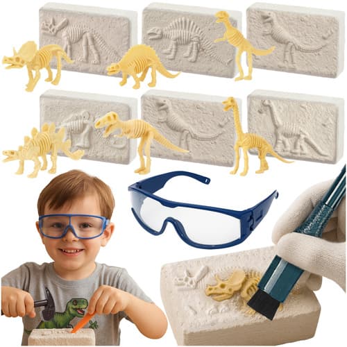 KRUZZEL Komplet za izkopavanje dinozavrov 6 v 1