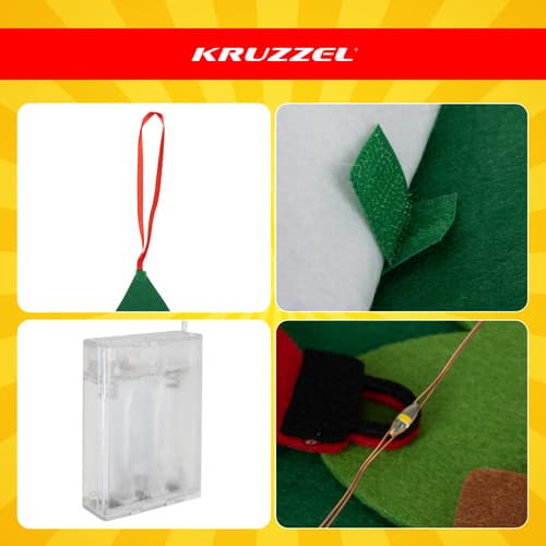 KRUZZEL Filčeva LED jelka s 26 okraski 3
