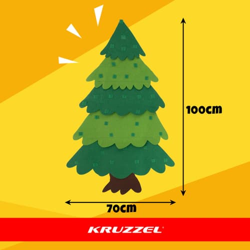 KRUZZEL Filčeva LED jelka s 26 okraski 2