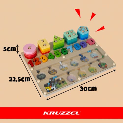 Leseni otroški sorter 3v1 Kruzzel, Montessori 2