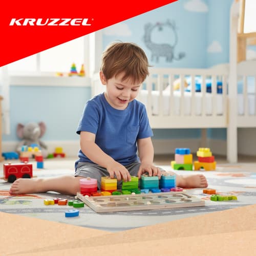 Leseni otroški sorter 3v1 Kruzzel, Montessori 5