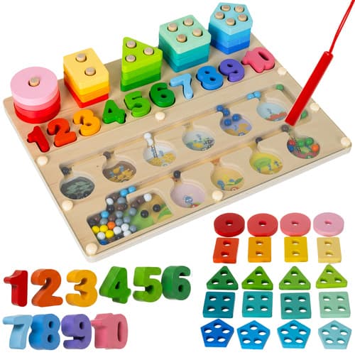 Leseni otroški sorter 3v1 Kruzzel, Montessori