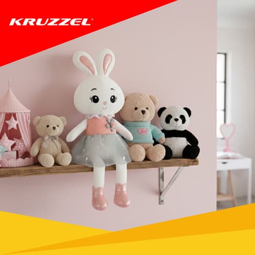 Plišasti zajček KRUZZEL, 45 cm, mehka igrača za otroke 3