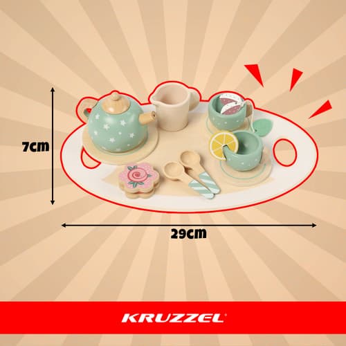Leseni čajni set za otroke KRUZZEL - zelen 2