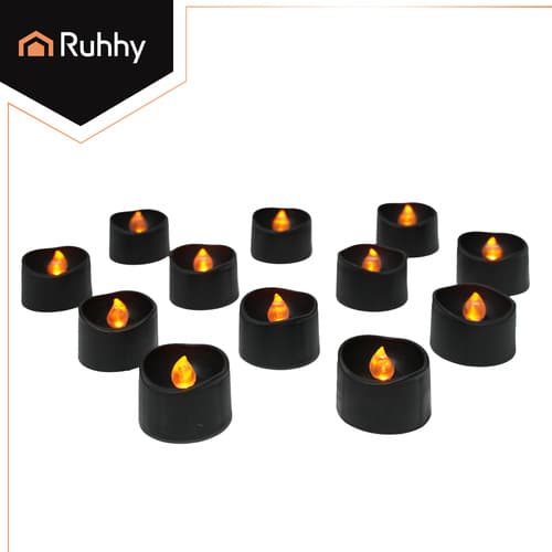 LED sveče RUHHY - Črna, 12 kosov, 3,6cm 4