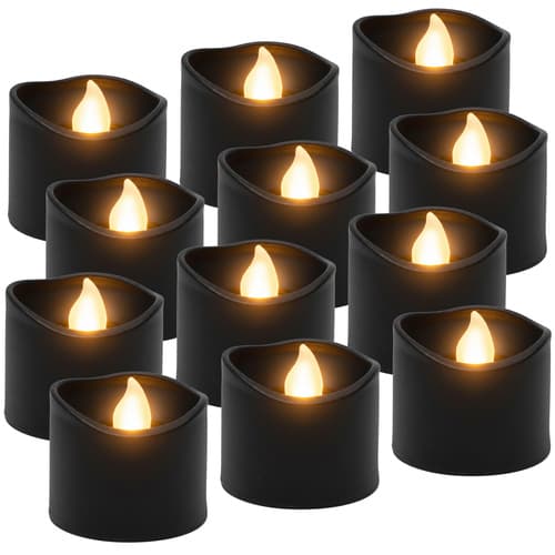 LED sveče RUHHY - Črna, 12 kosov, 3,6cm
