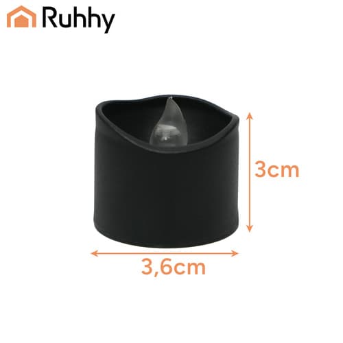 LED sveče RUHHY - Črna, 12 kosov, 3,6cm 2