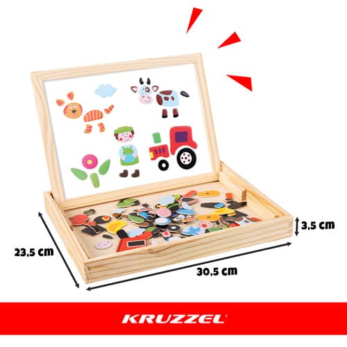 Kruzzel dvostranska izobraževalna tabla z magneti in pisavo 2