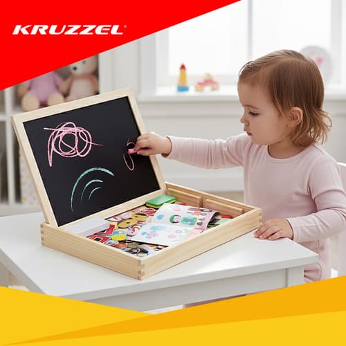 Kruzzel dvostranska izobraževalna tabla z magneti in pisavo 8