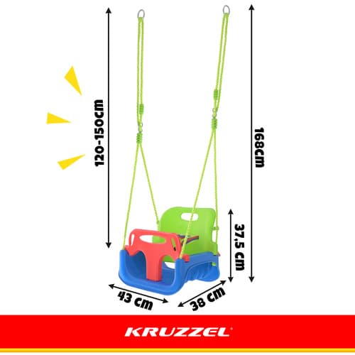 Gugalnica za otroke 3v1 zeleno-modra KRUZZEL 5