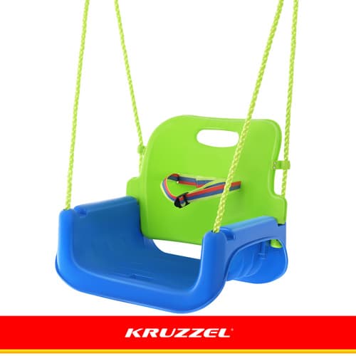Gugalnica za otroke 3v1 zeleno-modra KRUZZEL 4