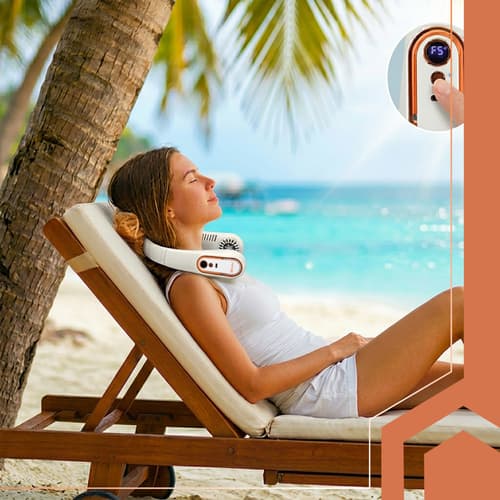 Ruhhy prenosni ventilator za vrat, USB-C, 5 stopenj 7