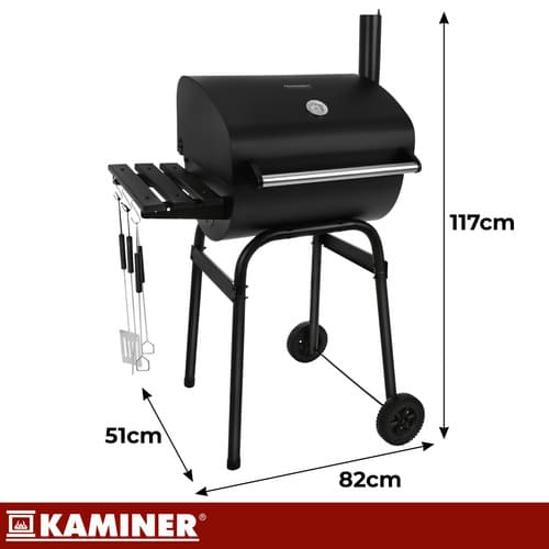Kaminer vrtni žar z rešetko in termometrom, 82x51x117 cm 2