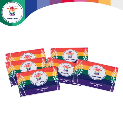 HOLI COW Barvni prah Holi Cow, set 6x100g 5