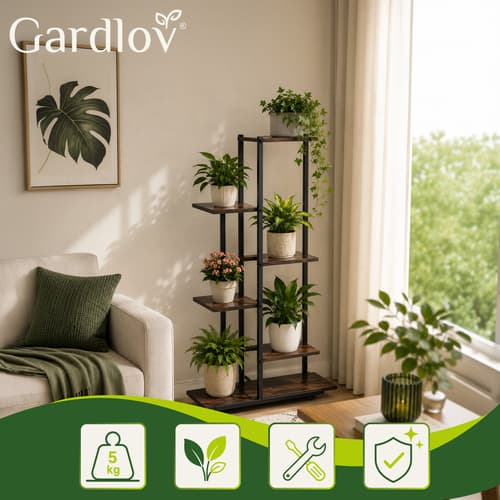 Vrtna rastlinska polica Gardlov, 113 cm, 6 nivojev, loft 3