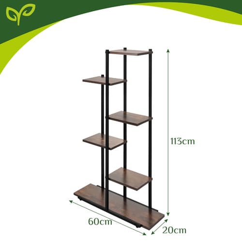 Vrtna rastlinska polica Gardlov, 113 cm, 6 nivojev, loft 2