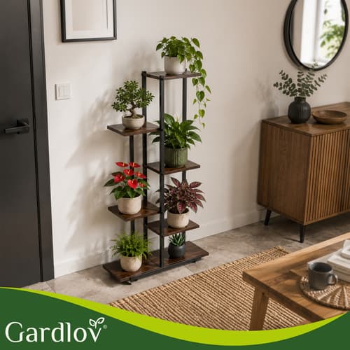 Vrtna rastlinska polica Gardlov, 113 cm, 6 nivojev, loft 5