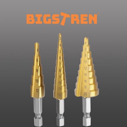 Komplet stožčastih svedrov BIGSTREN, 3 kosi, titanovi 2
