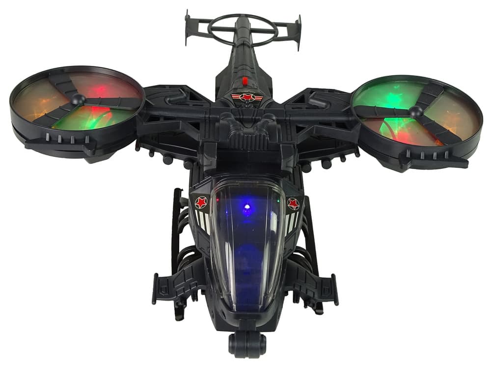 Vojaški helikopter z velikimi krili, luči, zvok 5
