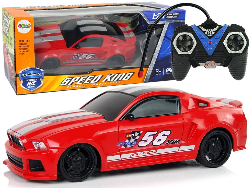 Športni avto na daljinsko upravljanje R/C 1:24, dirkalni, rdeč, zatemnjena stekla