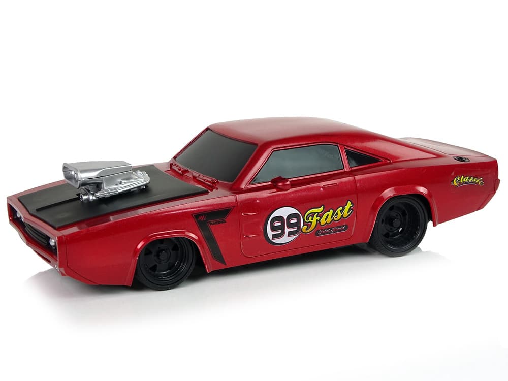 Športni avto R/C z nalepkami 1:20, rdeč, pilot