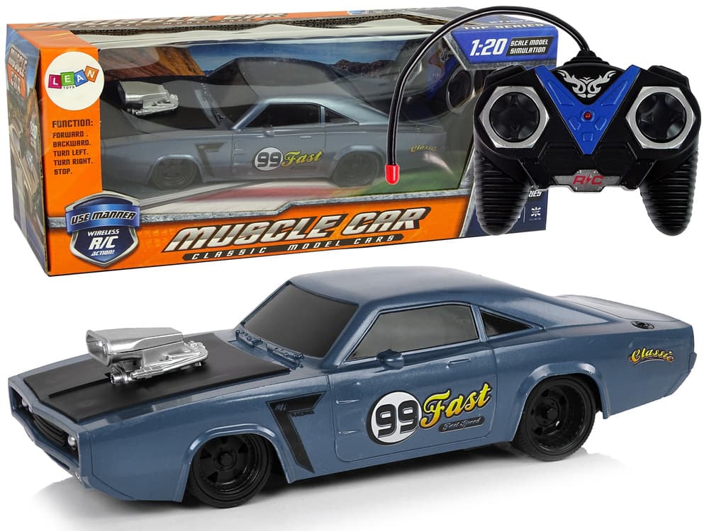 Športni avto R/C z nalepkami 1:20, siv, pilot