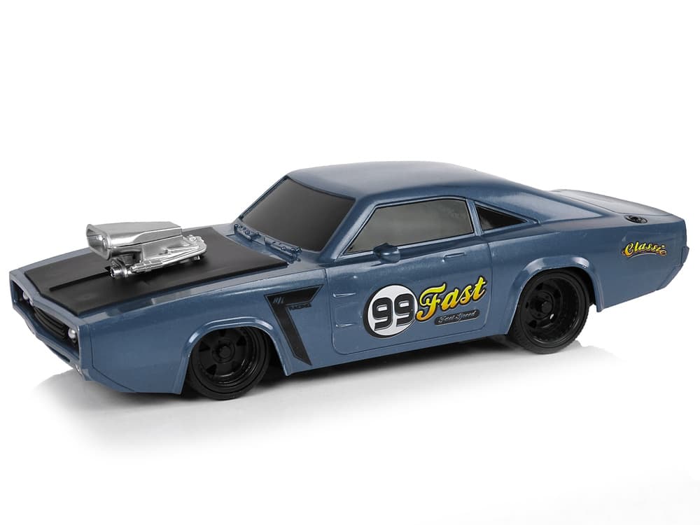 Športni avto R/C z nalepkami 1:20, siv, pilot 2