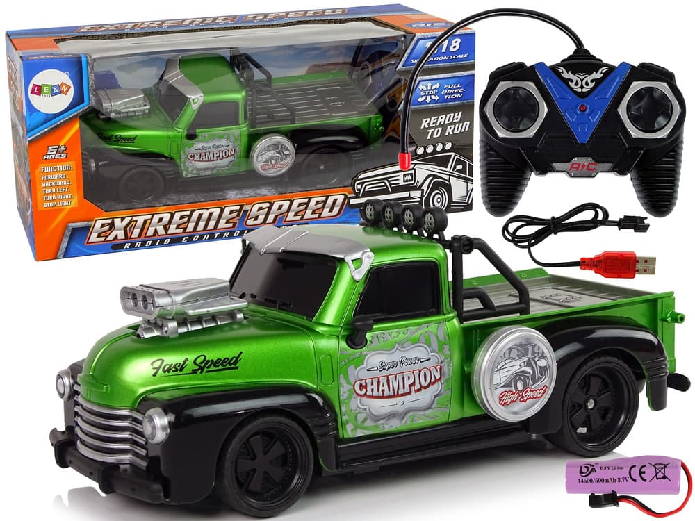 Avto na daljinsko upravljanje 1:18, zeleni pick-up 2