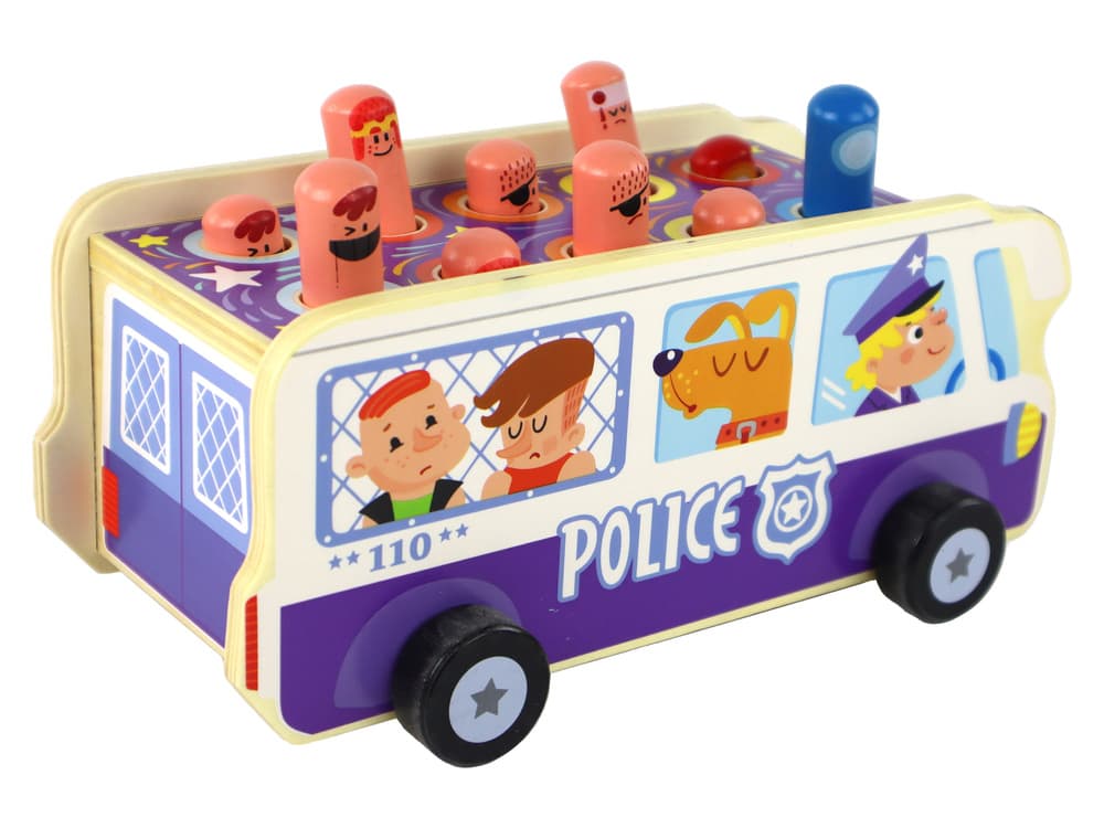 Lesena ropotulja policijski avtobus z kladivci 3