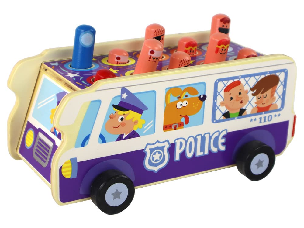 Lesena ropotulja policijski avtobus z kladivci 2