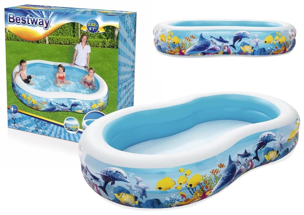 Napihljiv družinski bazen Bestway Ocean, 262 x 157 x 46 cm