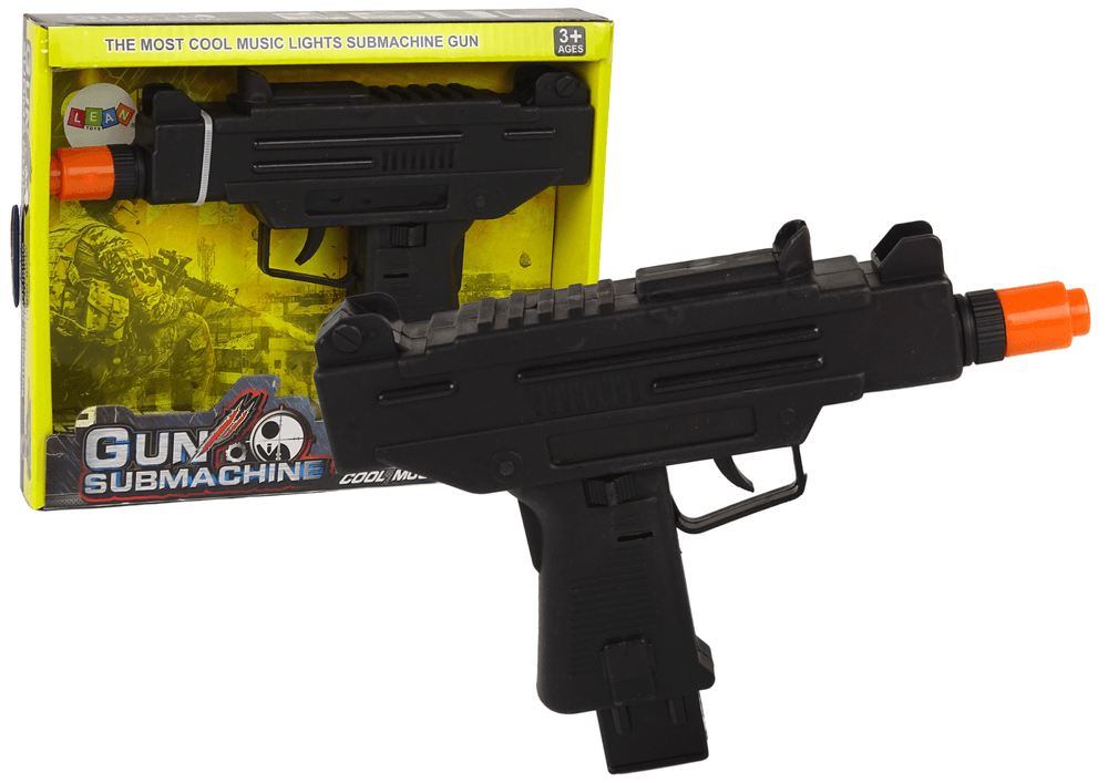 Pistolet za otroke LEAN TOYS - črn, z vibracijami in zvokom