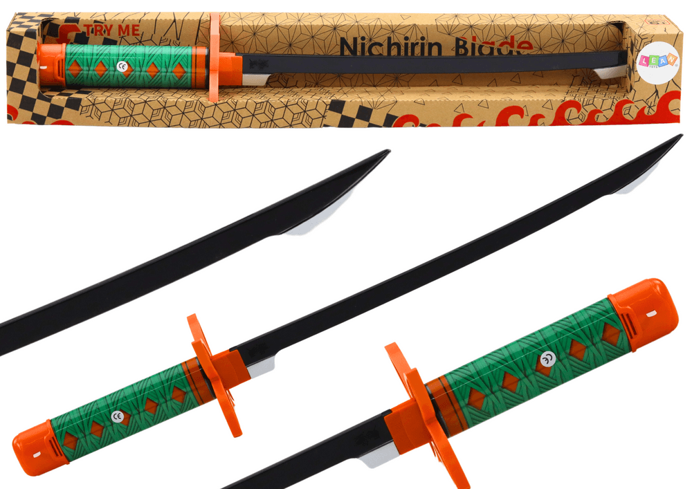 Samurajski meč LEAN TOYS Nichirin na baterije, zelen