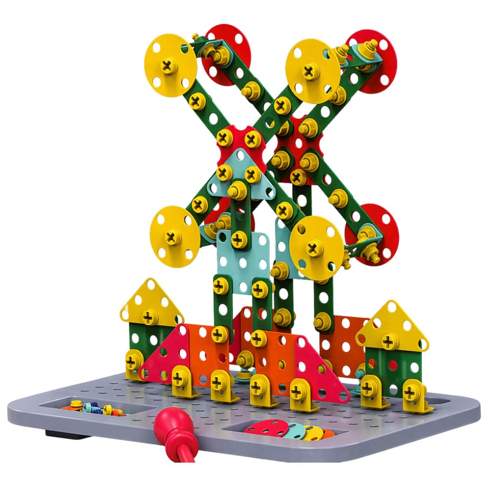 LEAN TOYS gradbeni bloki v kovčku z izvijačem 3