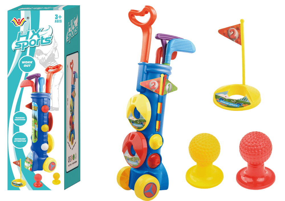 LEAN TOYS veliki set za mini golf s vozičkom
