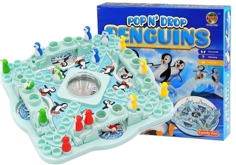 LEAN TOYS Družabna igra "Kit v akciji" - Dirka pingvinov