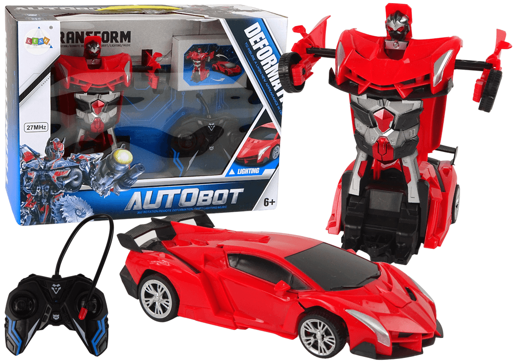 RC Avto Robot 2v1 LEAN TOYS, Rdeč